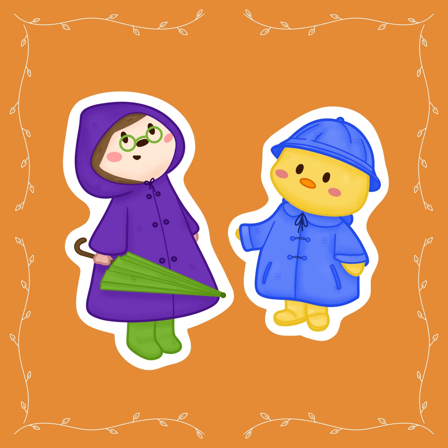 Sticker Florette sous la pluie