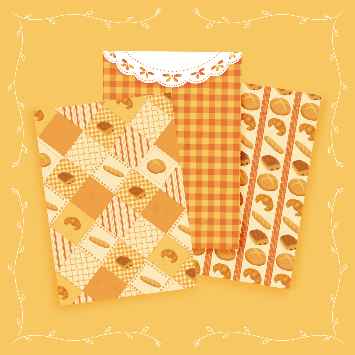 Lot de 3 Feuilles de Scrapbooking